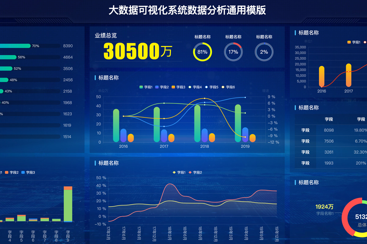 大数据可视化系统数据分析通用模版